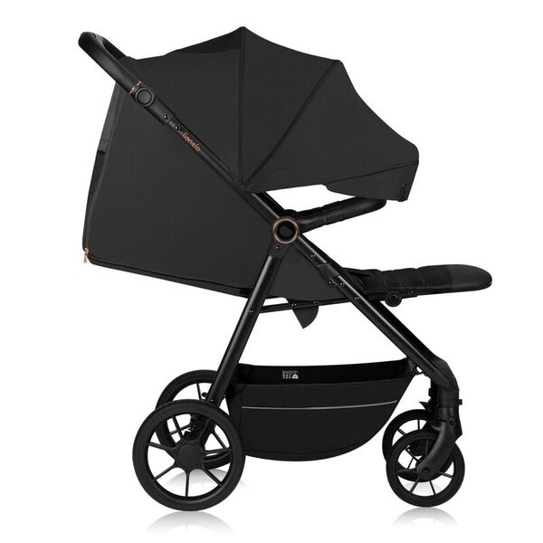 Carucior sport, Lionelo, Mira, Maner reglabil in 5 pozitii, Spatar si suport de picioare reglabile, Plasa de tantari si suport biberon incluse, Pana la 22 kg, 6 luni+, Conform cu EN1888-1, EN1888-2, Testare SGS, Negru, Culoare: Negru