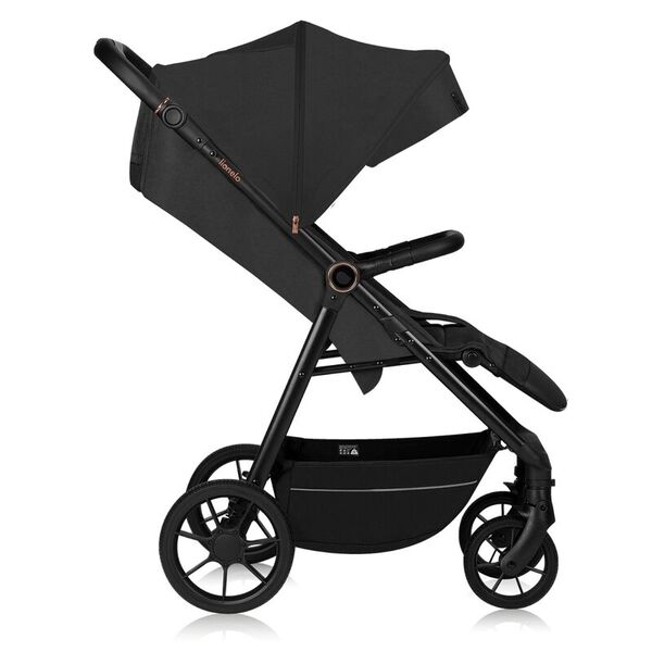 Carucior sport, Lionelo, Mira, Maner reglabil in 5 pozitii, Spatar si suport de picioare reglabile, Plasa de tantari si suport biberon incluse, Pana la 22 kg, 6 luni+, Conform cu EN1888-1, EN1888-2, Testare SGS, Negru, Culoare: Negru