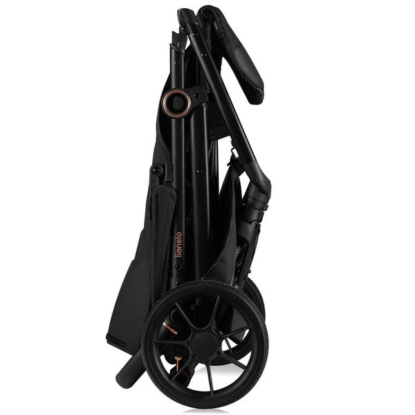 Carucior sport, Lionelo, Mira, Maner reglabil in 5 pozitii, Spatar si suport de picioare reglabile, Plasa de tantari si suport biberon incluse, Pana la 22 kg, 6 luni+, Conform cu EN1888-1, EN1888-2, Testare SGS, Negru, Culoare: Negru