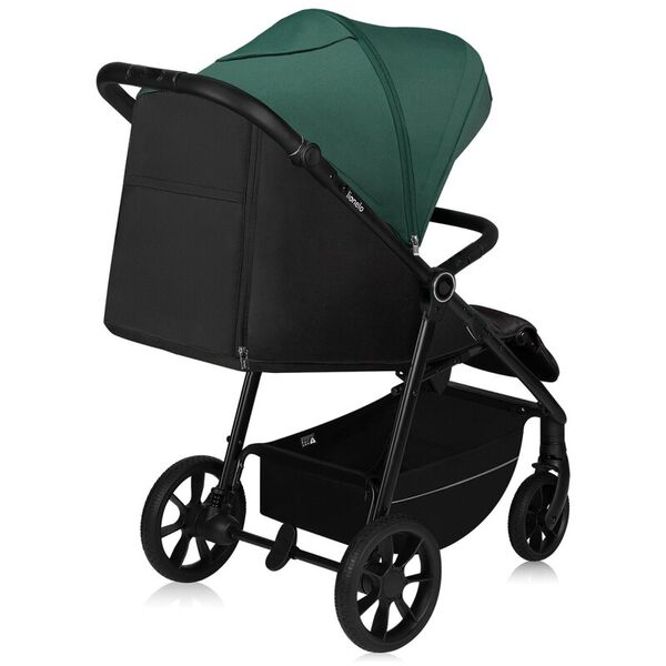Carucior sport, Lionelo, Mira, Maner reglabil in 5 pozitii, Spatar si suport de picioare reglabile, Plasa de tantari si suport biberon incluse, Pana la 22 kg, 6 luni+, Conform cu EN1888-1, EN1888-2, Testare SGS, Verde, Culoare: Verde