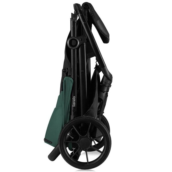 Carucior sport, Lionelo, Mira, Maner reglabil in 5 pozitii, Spatar si suport de picioare reglabile, Plasa de tantari si suport biberon incluse, Pana la 22 kg, 6 luni+, Conform cu EN1888-1, EN1888-2, Testare SGS, Verde, Culoare: Verde