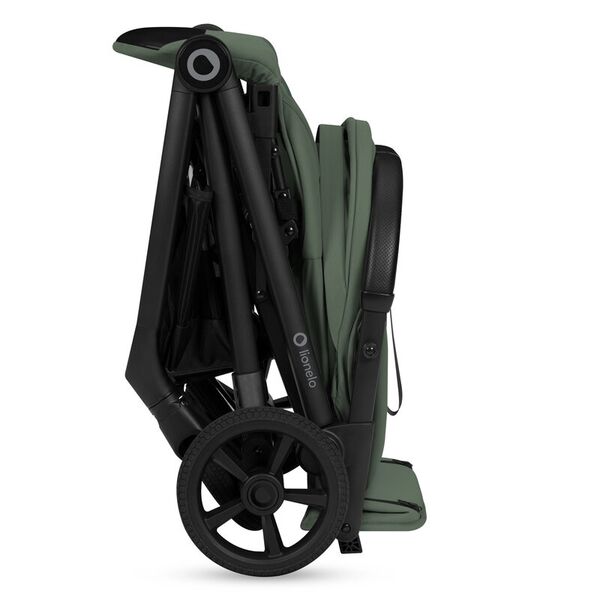 Carucior sport, Lionelo, Tansi, Pliere automata, Ultracompact, Manevrare cu o mana, Roti cu tehnologie GravelTech, Spatar si suport picioare reglabile, 6-48 luni, Sustine 22 kg, Verde, Culoare: Verde
