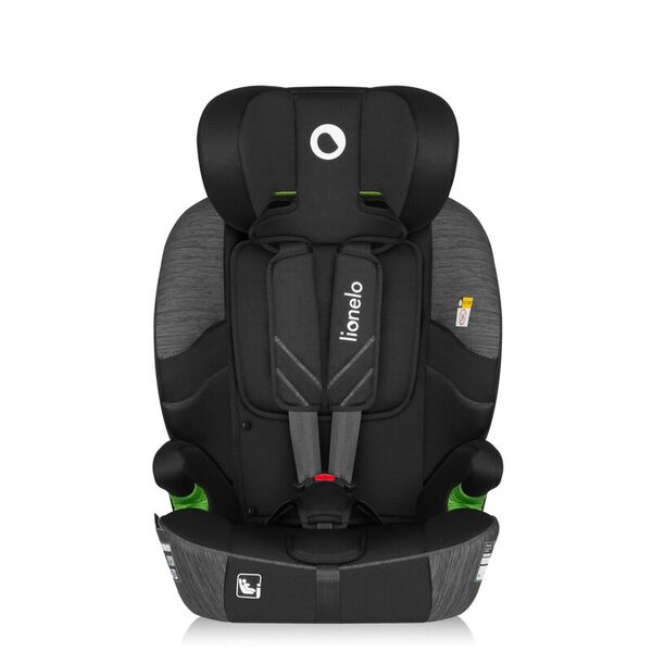 Scaun auto i-Size, Lionelo, Levi Fix, 76 - 150 cm, 1/2/3, ISOFIX + Top Tether, Tetiera reglabila in 10 pozitii, Insertie ergonomica Dri-Seat, Tapiterie lavabila, Testat la impact, Baza lata, Cotiere practice, Conform cu R129, Gri, Culoare: Gri
