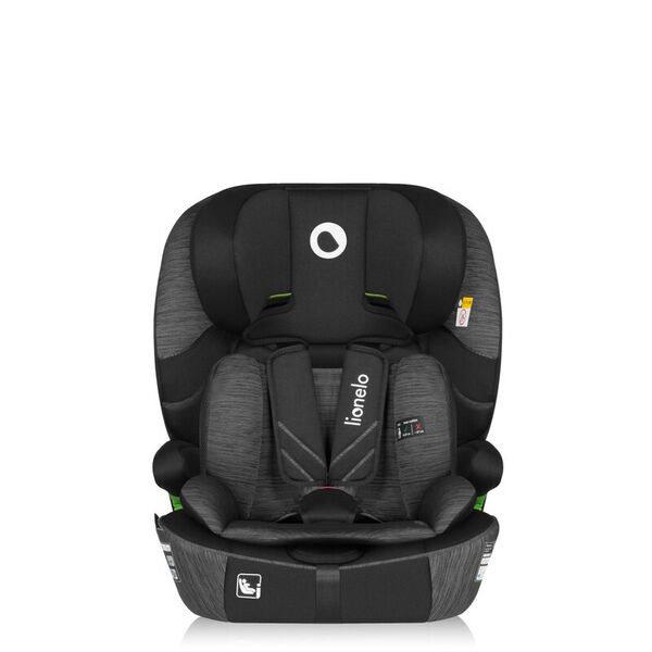 Scaun auto i-Size, Lionelo, Levi Fix, 76 - 150 cm, 1/2/3, ISOFIX + Top Tether, Tetiera reglabila in 10 pozitii, Insertie ergonomica Dri-Seat, Tapiterie lavabila, Testat la impact, Baza lata, Cotiere practice, Conform cu R129, Gri, Culoare: Gri