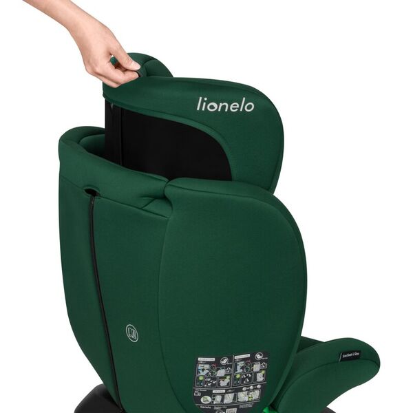 Scaun auto, Lionelo, Bastiaan i-Size, 4 in 1, Protectie laterala, Cu spatar inclinabil in 4 pozitii, Cu tetiera reglabila in 7 pozitii, Rotire 360 grade, Top Tether, 0-36 Kg, 40-150 cm, Cu Isofix, Conform cu ECE R129/03, Verde, Culoare: Verde