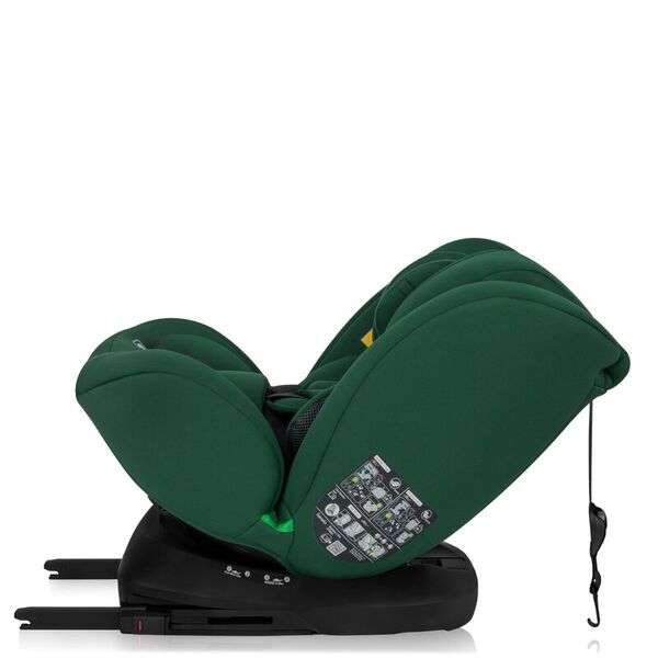 Scaun auto, Lionelo, Bastiaan i-Size, 4 in 1, Protectie laterala, Cu spatar inclinabil in 4 pozitii, Cu tetiera reglabila in 7 pozitii, Rotire 360 grade, Top Tether, 0-36 Kg, 40-150 cm, Cu Isofix, Conform cu ECE R129/03, Verde, Culoare: Verde