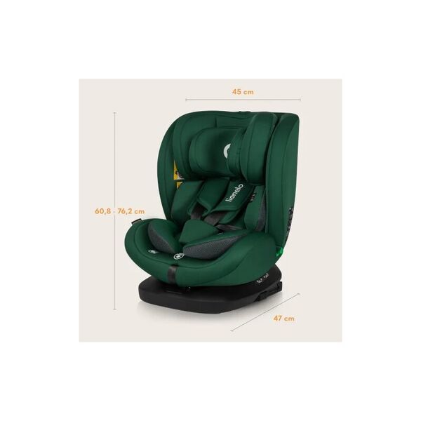 Scaun auto, Lionelo, Bastiaan i-Size, 4 in 1, Protectie laterala, Cu spatar inclinabil in 4 pozitii, Cu tetiera reglabila in 7 pozitii, Rotire 360 grade, Top Tether, 0-36 Kg, 40-150 cm, Cu Isofix, Conform cu ECE R129/03, Verde, Culoare: Verde
