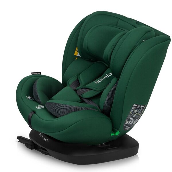 Scaun auto, Lionelo, Bastiaan i-Size, 4 in 1, Protectie laterala, Cu spatar inclinabil in 4 pozitii, Cu tetiera reglabila in 7 pozitii, Rotire 360 grade, Top Tether, 0-36 Kg, 40-150 cm, Cu Isofix, Conform cu ECE R129/03, Verde, Culoare: Verde