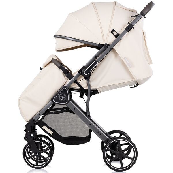 Carucior sport Chipolino Omnia cu maner reversibil cashmere, Culoare: Crem