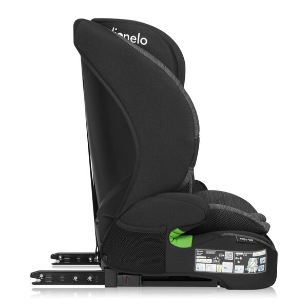 Scaun auto i-Size, Lionelo, Billy , 76 - 150 cm, 1/2/3, Isofix + top tether, Tetiera reglabila in 10 pozitii, Insertie ergonomica, Tapiterie lavabila, Testat la impact, Baza lata, Conform cu R129, Gri, Culoare: Gri
