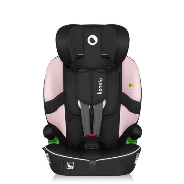 Scaun auto i-Size, Lionelo, Billy , 76 - 150 cm, 1/2/3, Isofix + top tether, Tetiera reglabila in 10 pozitii, Insertie ergonomica, Tapiterie lavabila, Testat la impact, Baza lata, Conform cu R129, Roz, Culoare: Roz