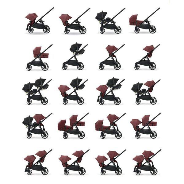 Carucior gemeni City Select Lux Port sistem 2 in 1, Culoare: Port