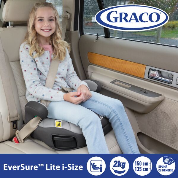 Inaltator auto Graco EverSure Lite i-Size Ebony, Culoare: Ebony