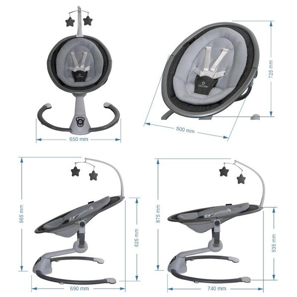 Balansoar multifunctional Coccolle Freya Anthracite, Culoare: Gri