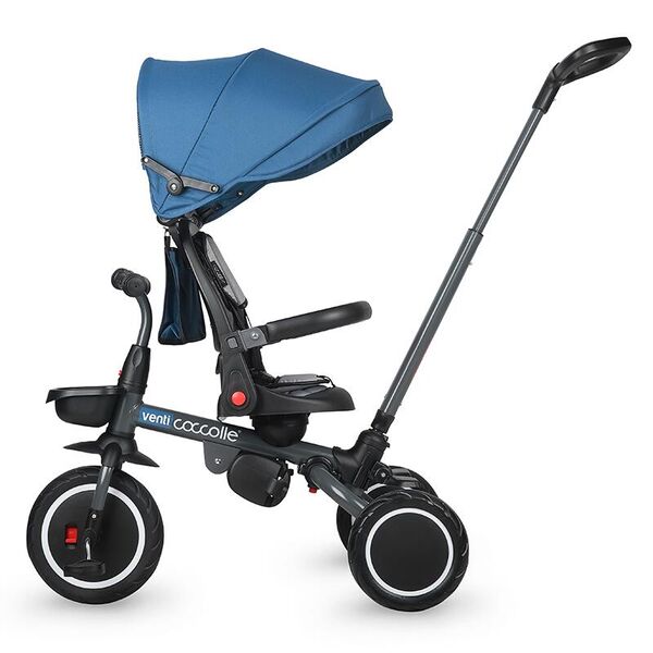 Tricicleta multifunctionala Coccolle Venti Navy blue, Culoare: Albastru
