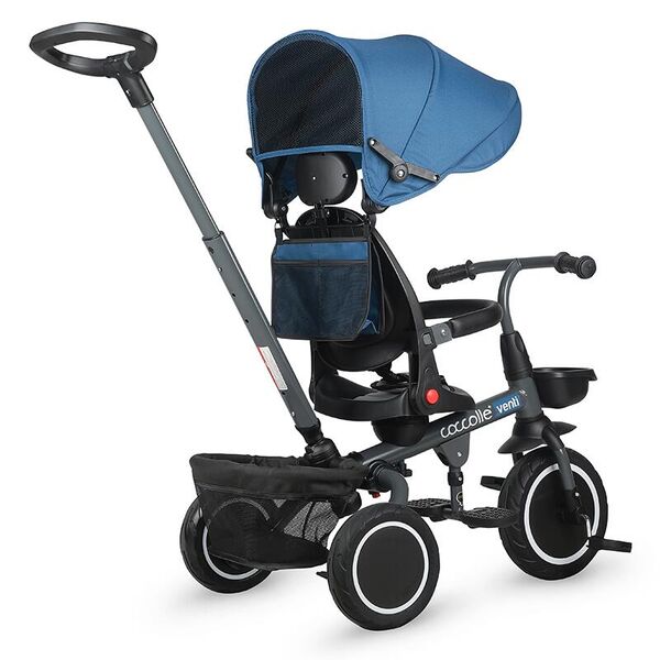 Tricicleta multifunctionala Coccolle Venti Navy blue, Culoare: Albastru