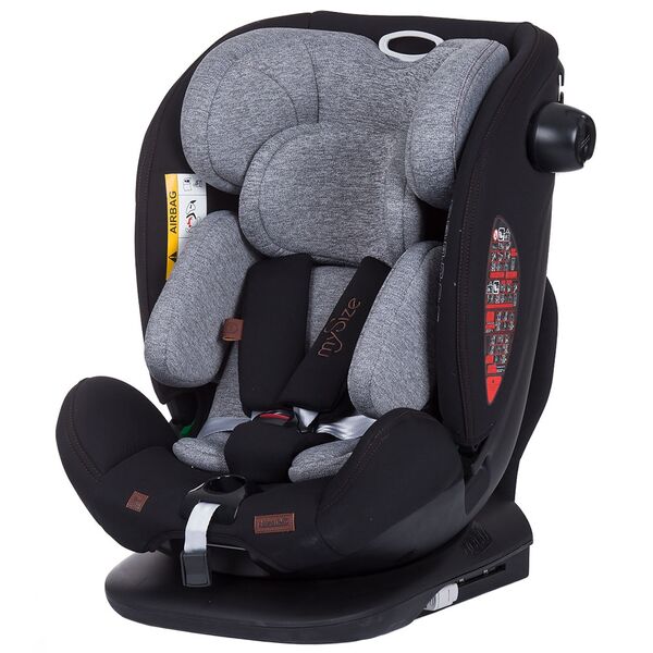 Scaun auto Chipolino My Size 0-36 kg I-Size 40-150 cm platinum cu sistem Isofix, Culoare: Gri/Negru