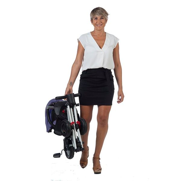 Tricicleta ultrapliabila Qplay Nova Rubber albastru inchis, Culoare: Albastru Inchis