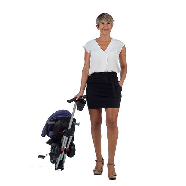 Tricicleta ultrapliabila Qplay Nova Rubber albastru inchis, Culoare: Albastru Inchis