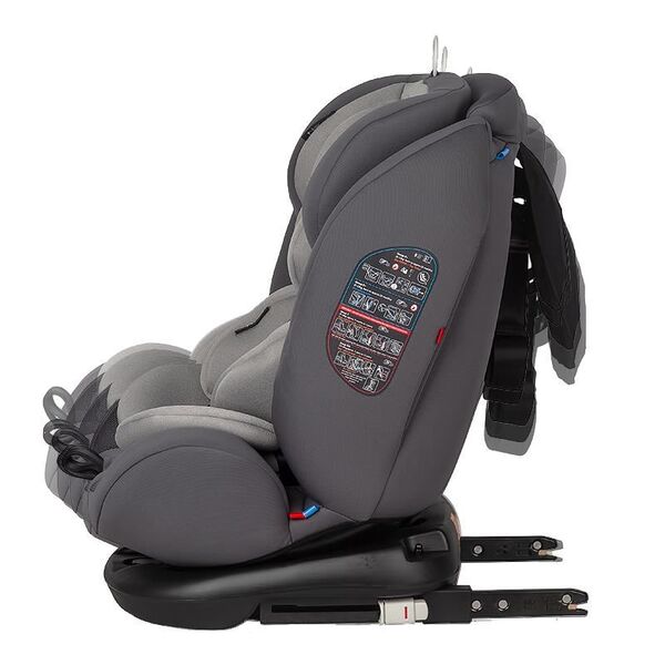 Scaun auto rotativ cu isofix grupa 0-36 kg Coccolle Nova Moonlit Grey, Culoare: Gri
