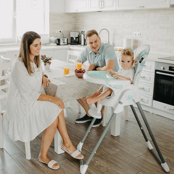 Scaun de luat masa Coccolle Fino Pastel Turquoise, Culoare: Turcoaz