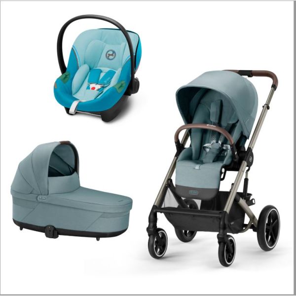 Carucior Cybex, Balios S Lux 3 in 1 TPE B, Stormy Blue, Culoare: Albastru Deschis