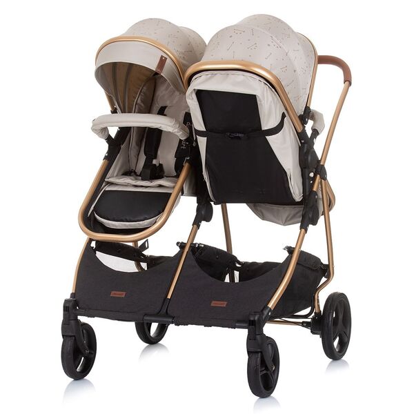Carucior gemeni Chipolino Duo Smart 2 in 1 sand, Culoare: Bej