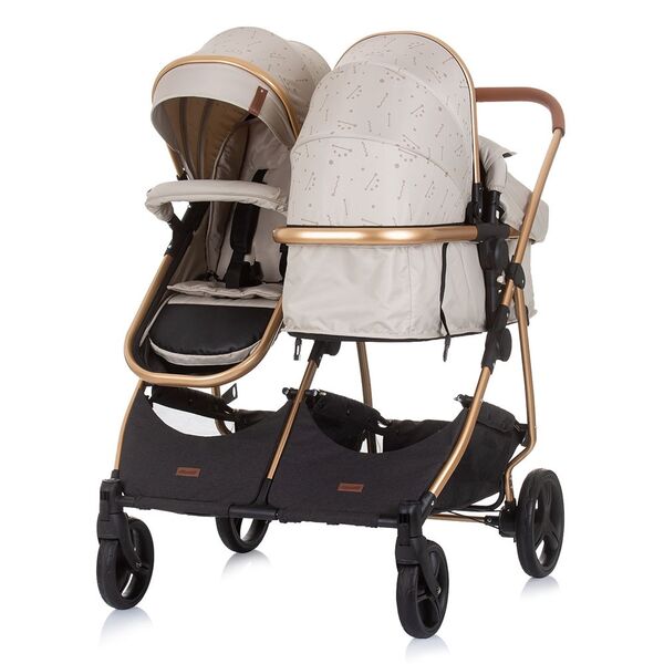 Carucior gemeni Chipolino Duo Smart 2 in 1 sand, Culoare: Bej
