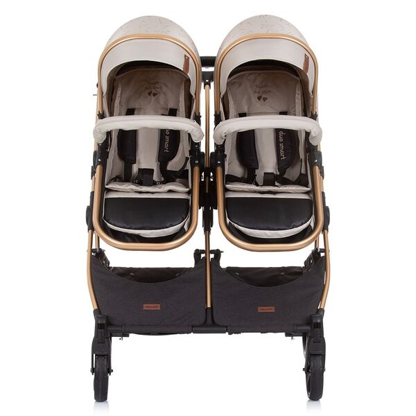 Carucior gemeni Chipolino Duo Smart 2 in 1 sand, Culoare: Bej