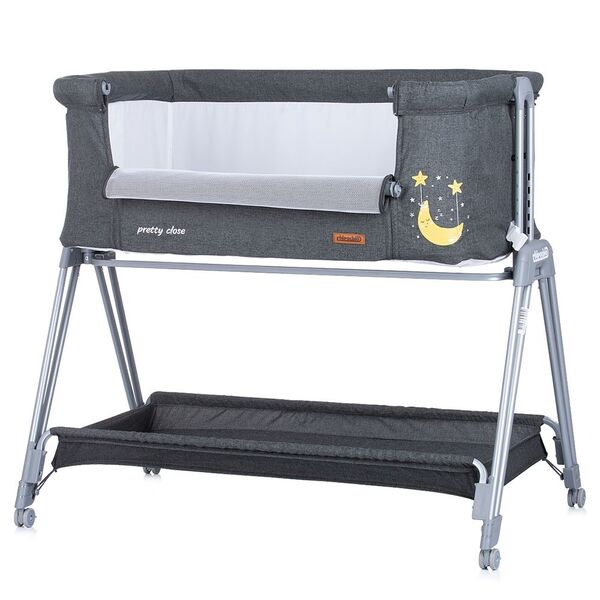 Patut Co-Sleeper Chipolino Pretty Close anthracite, Culoare: Gri