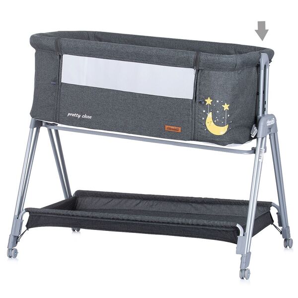 Patut Co-Sleeper Chipolino Pretty Close anthracite, Culoare: Gri