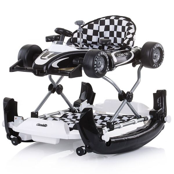 Premergator Chipolino Racer 4 in 1 black white, Culoare: Alb / Negru