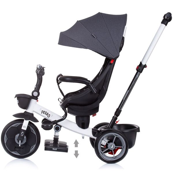 Tricicleta Chipolino Pegas cu sezut reversibil anthracite, Culoare: Gri inchis