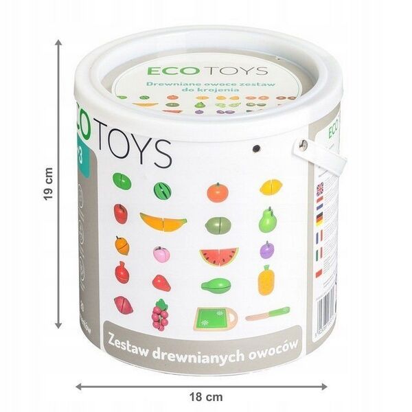 Set fructe din lemn Ecotoys 20 buc