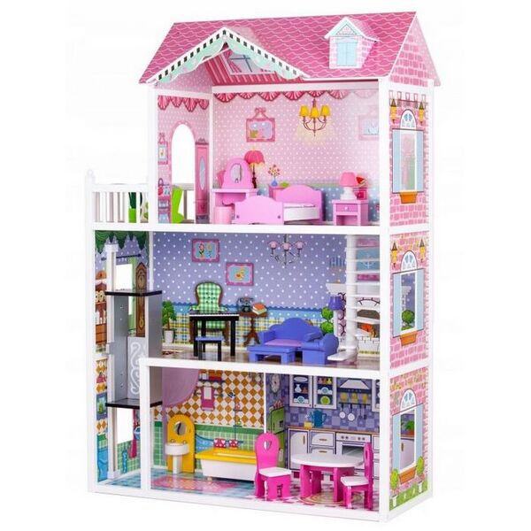 Casuta de basm capsunica Ecotoys cu lift TL43004C 