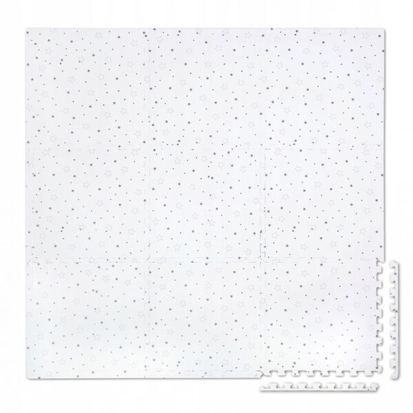 Salteluta de joaca 150 x 150 cm Ricokids 7496 - Gri cu stelute