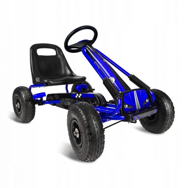 Kart cu pedale si roti gonflabile, Gokart RK-594 Ricokids 759400, Albastru