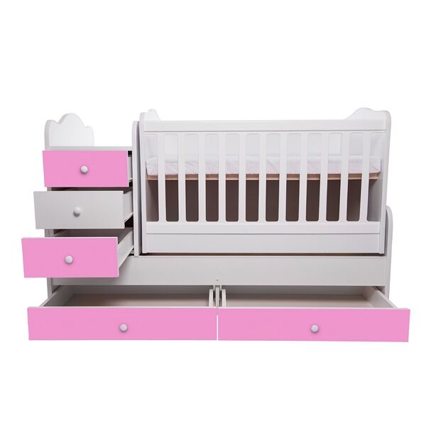 Patut transformabil VESSANTI Touring - Alb cu Roz