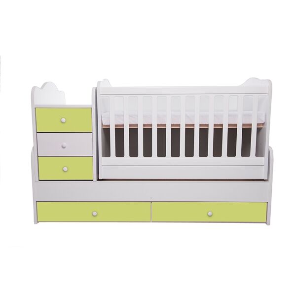 Patut transformabil VESSANTI Touring - Alb cu Verde