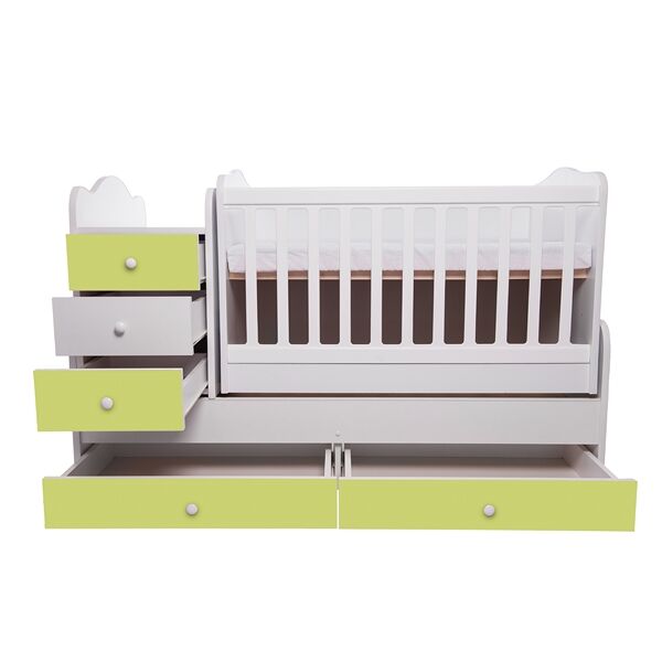 Patut transformabil VESSANTI Touring - Alb cu Verde