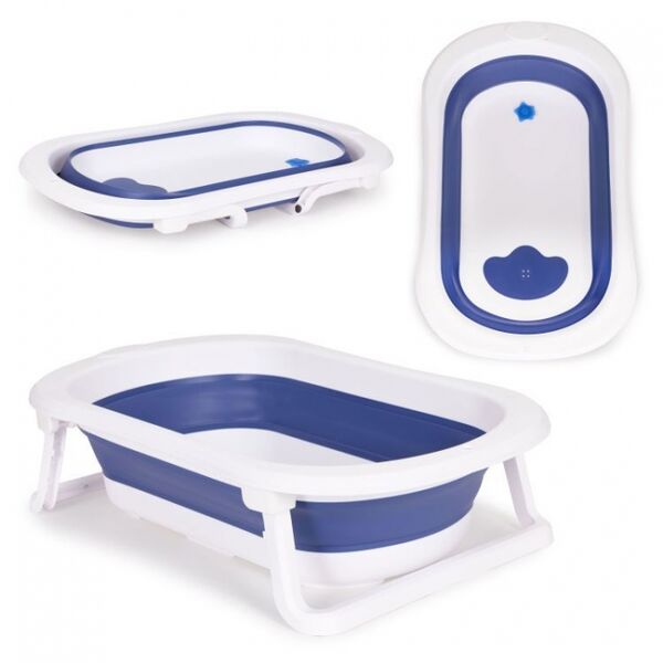 Cadita de baie cu dop de scurgere Ecotoys HA-B27 - Albastru