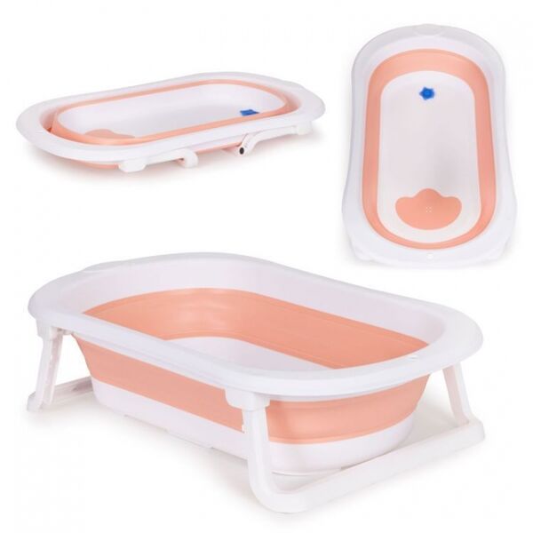 Cadita de baie cu dop de scurgere Ecotoys HA-B27 - Roz