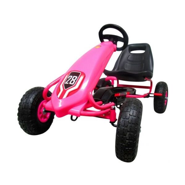 Kart cu pedale Gokart, 3-7 ani, roti gonflabile, G4 R-Sport - Roz