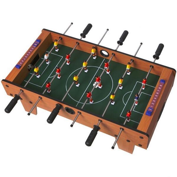 Masa de fotbal din lemn Ecotoys 70 x 36 x 24 cm - Nature