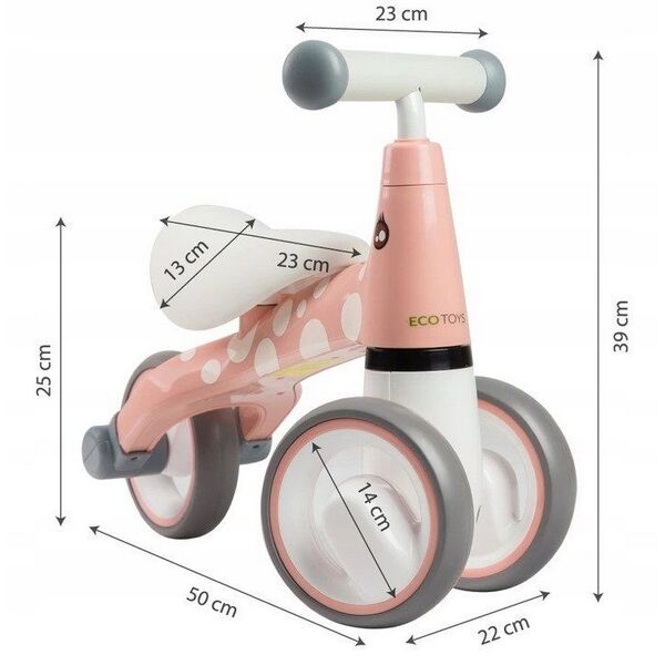 Bicicleta fara pedale Flamingo Ecotoys LB1603