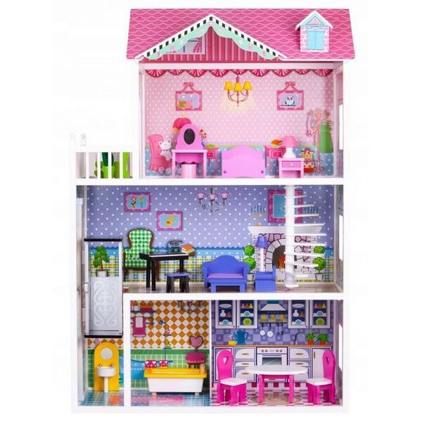 Casuta de basm capsunica Ecotoys cu lift TL43004C 