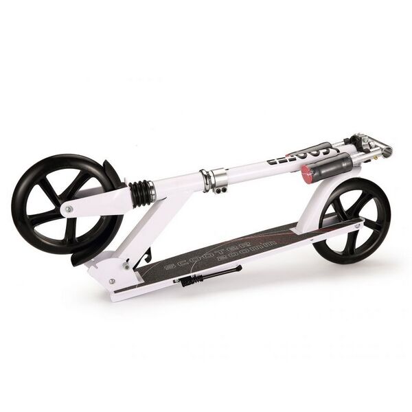 Trotineta urbana ECOTOYS SSWT-2019, cadru usor din aluminiu, roti mari, cu amortizor, picior de sprijin, alba 