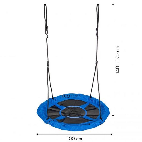 Leagan pentru copii ECOTOYS BOC100, cuib de barza, cadru din otel galvanizat, albastru