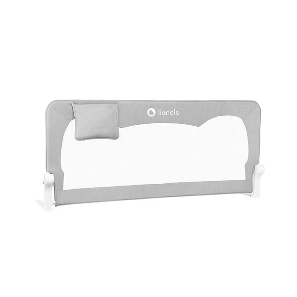 Lionelo - Bariera protectie pat Hanna , Cu buzunar accesorii, 150x66 cm, Conform cu standardul european de securitate BS7072, Gri