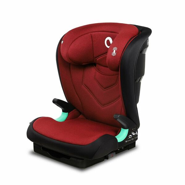 Lionelo - Scaun auto Neal Burgundy Spatar reglabil, Baza i-size, 15-36 Kg, cu Isofix, Conform cu standardul european de securitate ECE R129, Rosu